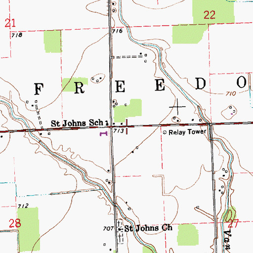 Topographic Map of Township of Freedom, OH