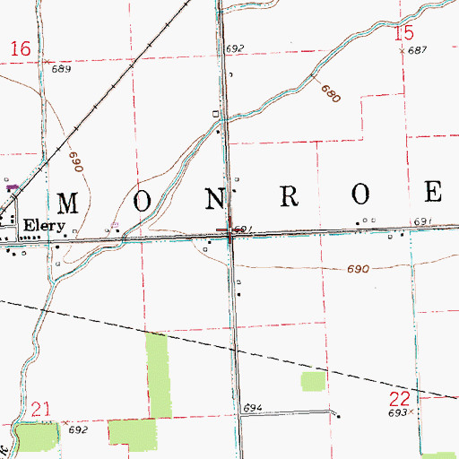 Topographic Map of Township of Monroe, OH