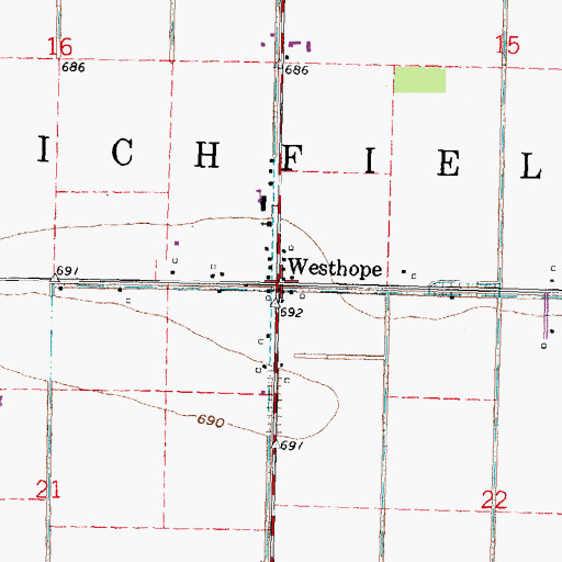 Topographic Map of Township of Richfield, OH