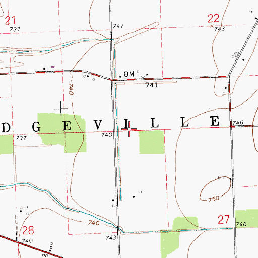 Topographic Map of Township of Ridgeville, OH