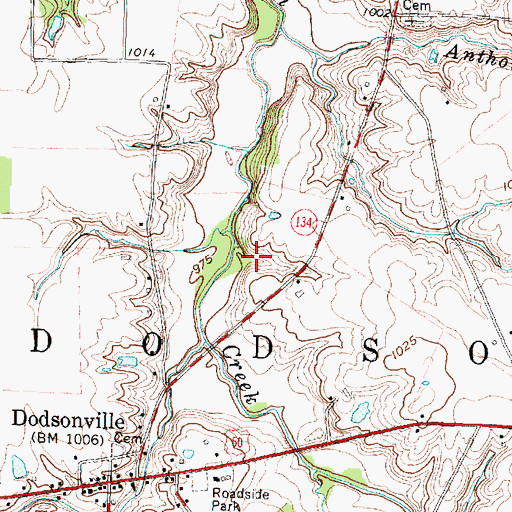 Topographic Map of Township of Dodson, OH