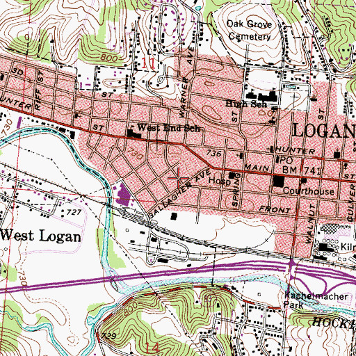 Topographic Map of Township of Falls, OH