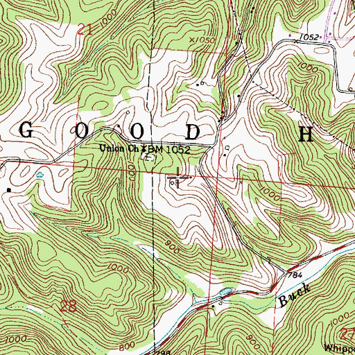 Topographic Map of Township of Good Hope, OH