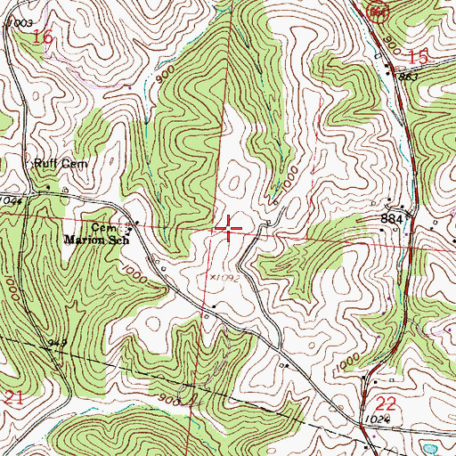 Topographic Map of Township of Marion, OH