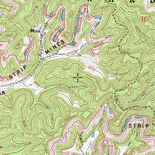 Topographic Map of Township of Ward, OH
