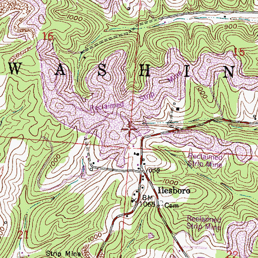 Topographic Map of Township of Washington, OH