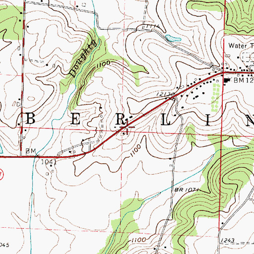 Topographic Map of Township of Berlin, OH