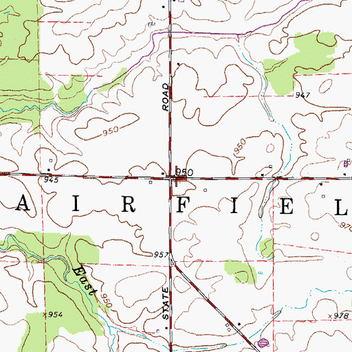 Topographic Map of Township of Fairfield, OH