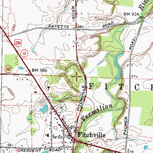Topographic Map of Township of Fitchville, OH