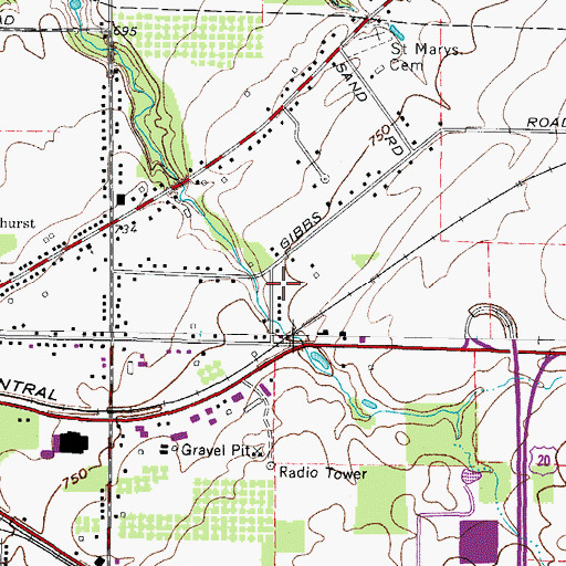 Topographic Map of Township of Norwalk, OH