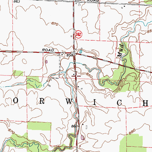 Topographic Map of Township of Norwich, OH