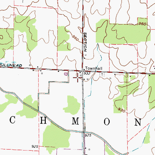 Topographic Map of Township of Richmond, OH