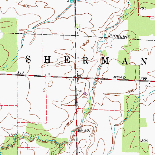 Topographic Map of Township of Sherman, OH
