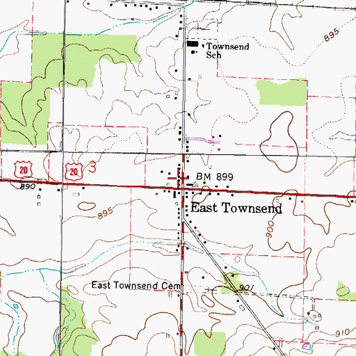 Topographic Map of Township of Townsend, OH