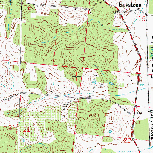 Topographic Map of Township of Franklin, OH