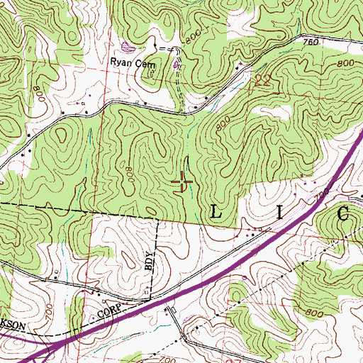 Topographic Map of Township of Lick, OH