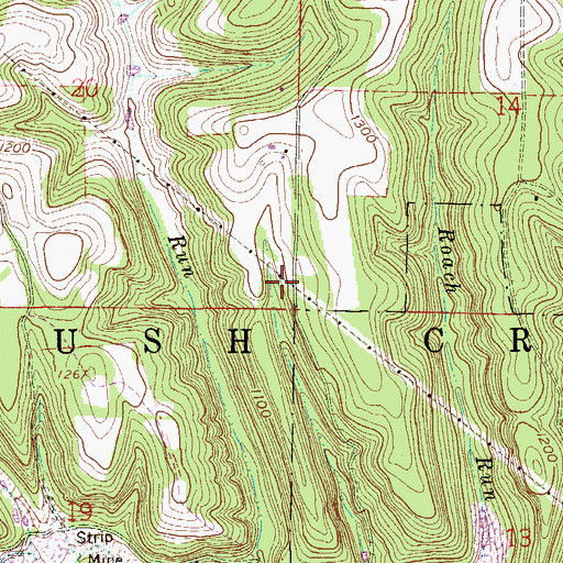 Topographic Map of Township of Brush Creek, OH