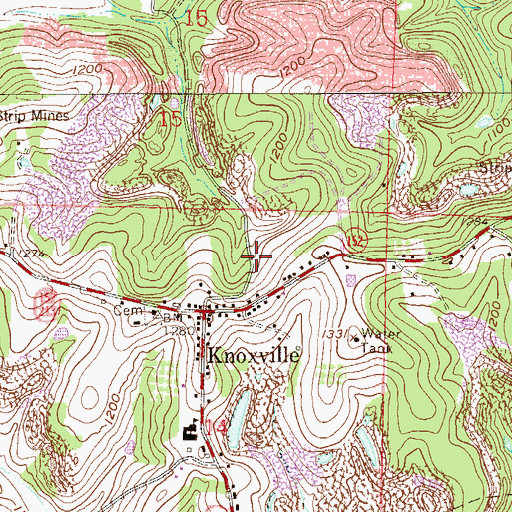 Topographic Map of Township of Knox, OH