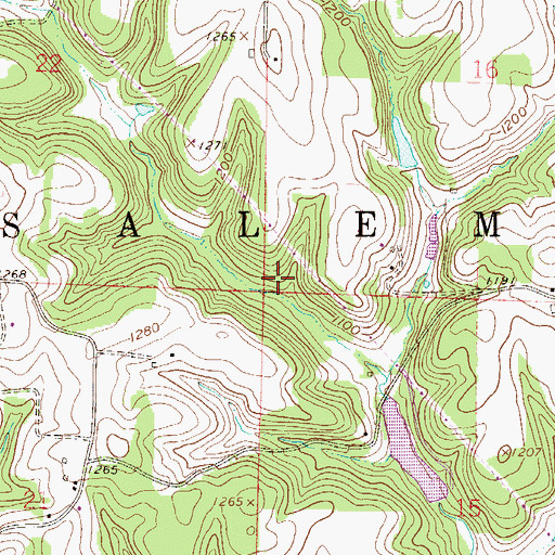 Topographic Map of Township of Salem, OH