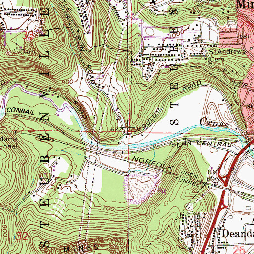 Topographic Map of Township of Steubenville, OH