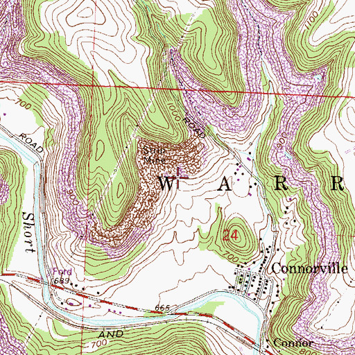 Topographic Map of Township of Warren, OH