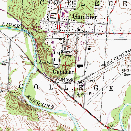 Topographic Map of Township of College, OH