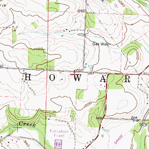 Topographic Map of Township of Howard, OH