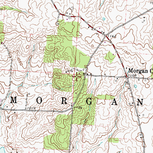 Topographic Map of Township of Morgan, OH