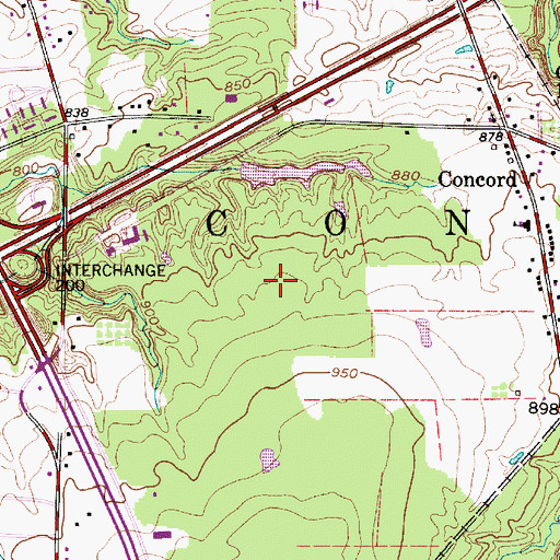 Topographic Map of Township of Concord, OH