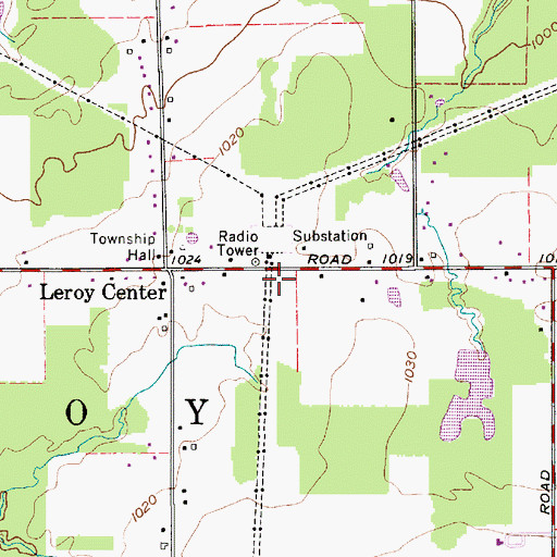 Topographic Map of Township of Leroy, OH