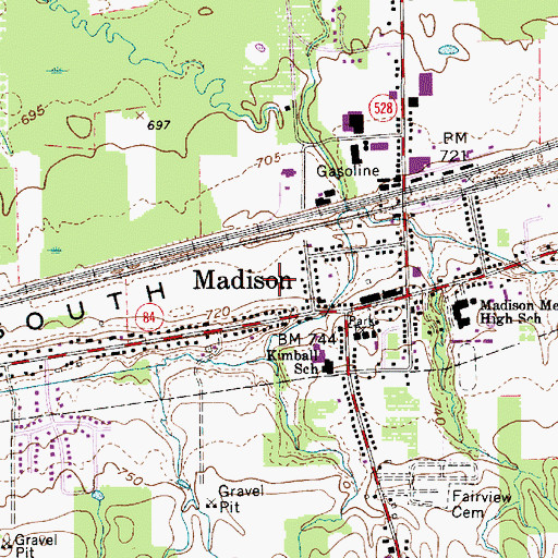 Topographic Map of Village of Madison, OH
