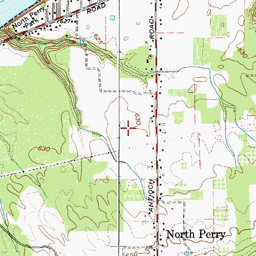 Topographic Map of Village of North Perry, OH