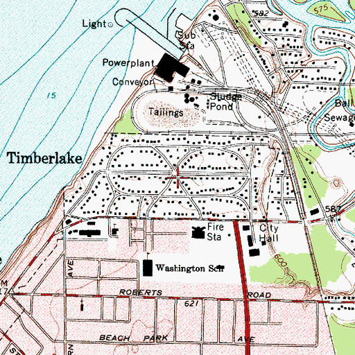 Topographic Map of Village of Timberlake, OH