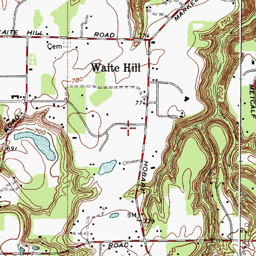 Topographic Map of Village of Waite Hill, OH