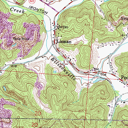 Topographic Map of Township of Elizabeth, OH