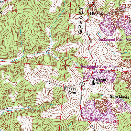 Topographic Map of Township of Mason, OH