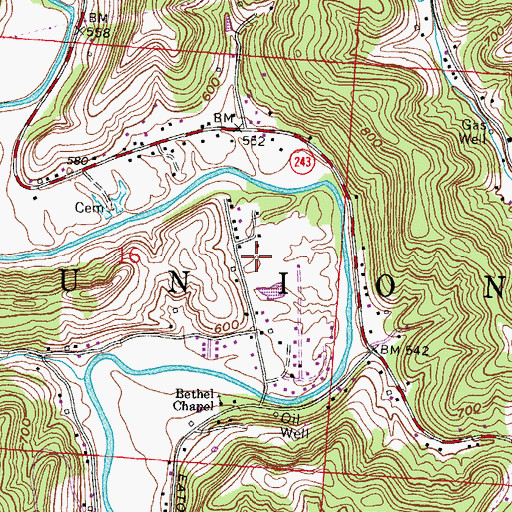 Topographic Map of Township of Union, OH