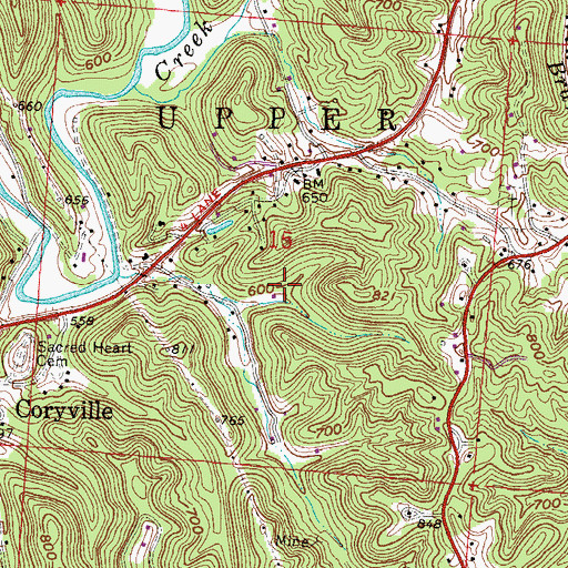Topographic Map of Township of Upper, OH