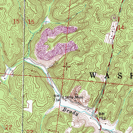 Topographic Map of Township of Washington, OH