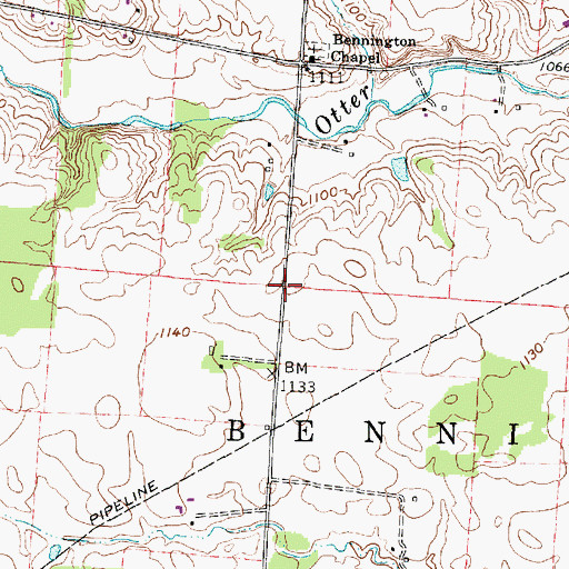 Topographic Map of Township of Bennington, OH