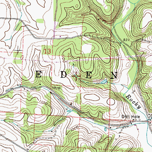 Topographic Map of Township of Eden, OH