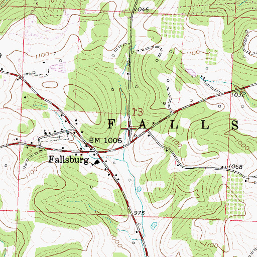 Topographic Map of Township of Fallsbury, OH