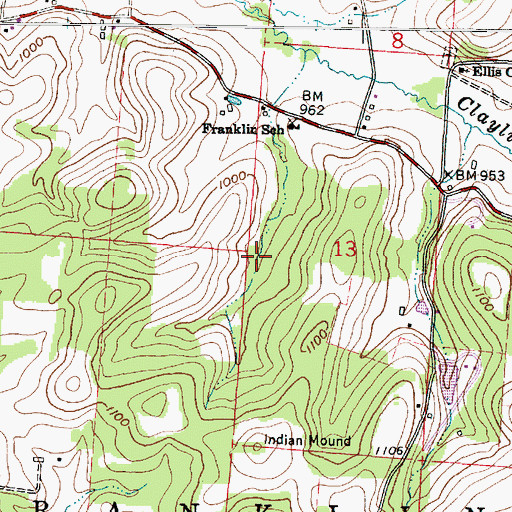 Topographic Map of Township of Franklin, OH