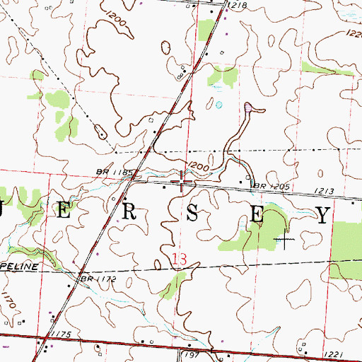 Topographic Map of Township of Jersey, OH