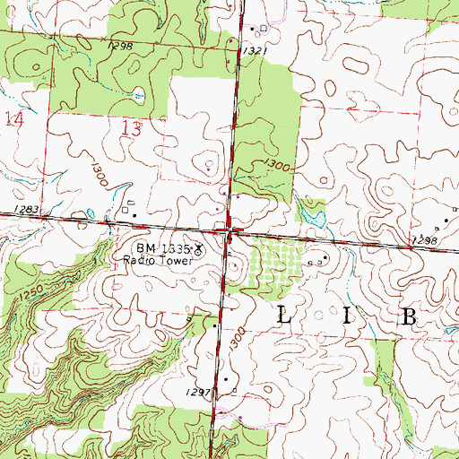 Topographic Map of Township of Liberty, OH