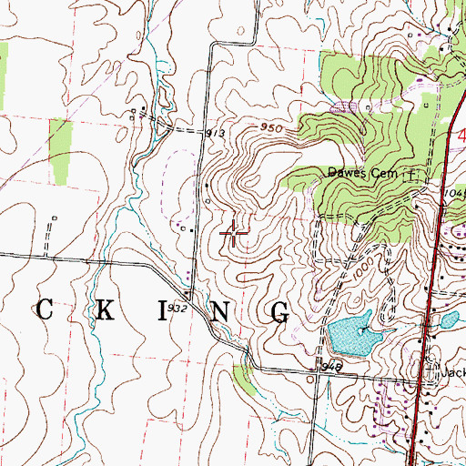 Topographic Map of Township of Licking, OH