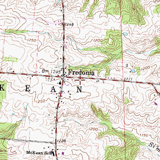 Topographic Map of Township of McKean, OH