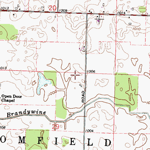 Topographic Map of Township of Bloomfield, OH