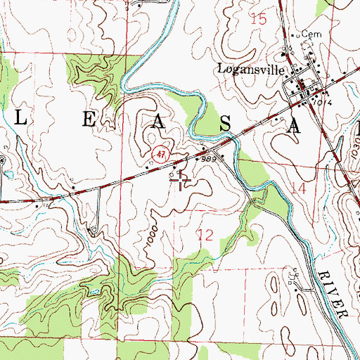 Topographic Map of Township of Pleasant, OH