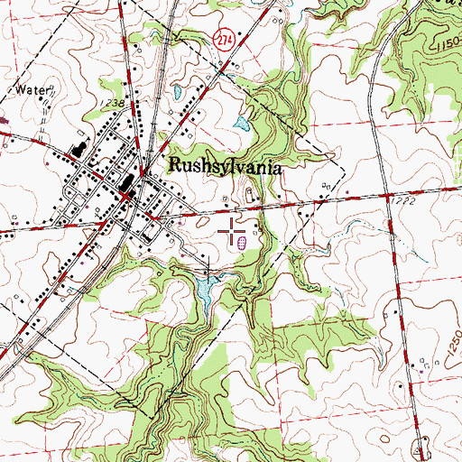 Topographic Map of Township of Rushcreek, OH